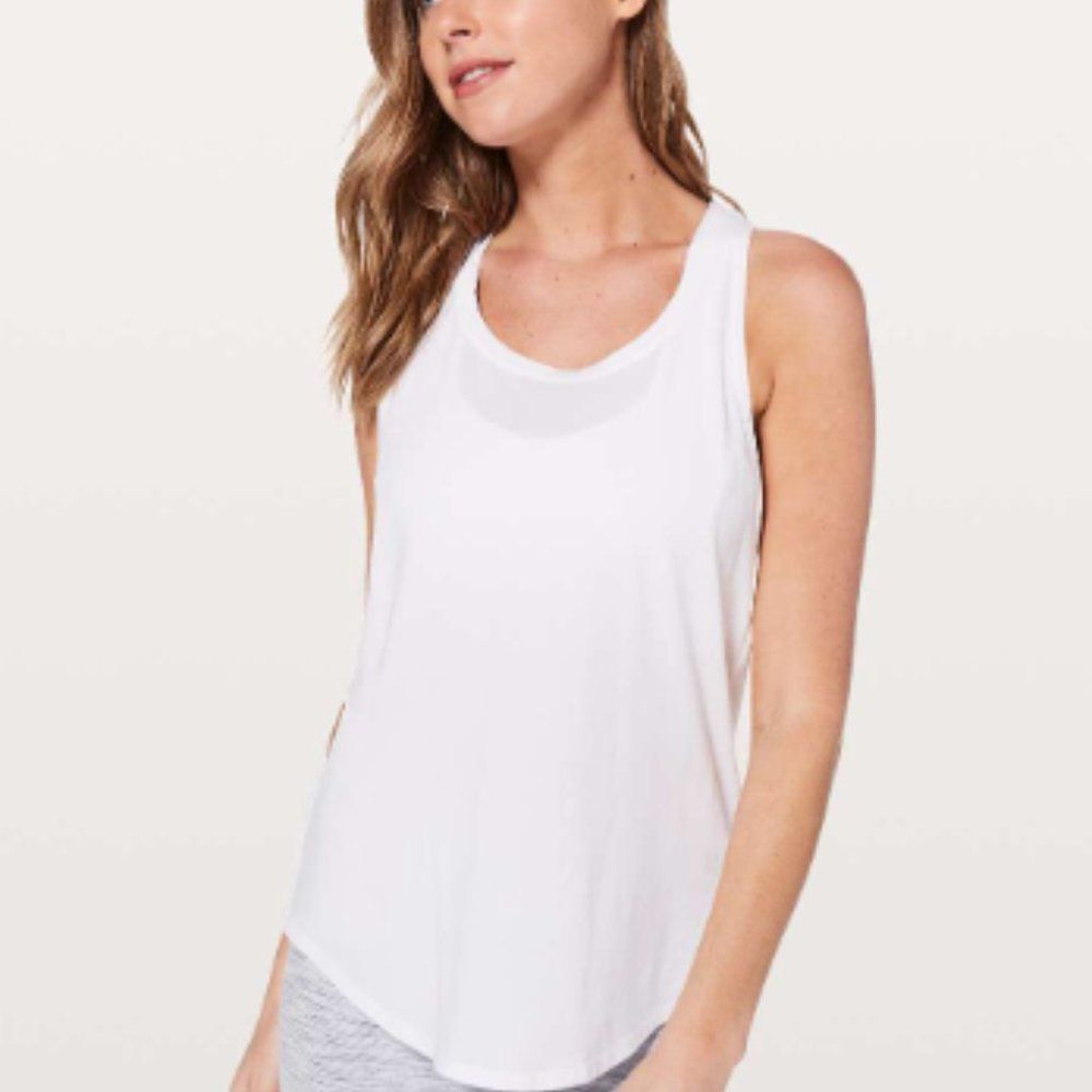 lululemon white pleated love tank size 6